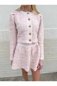 Moon River - Tweed Button Up Knit Sweater