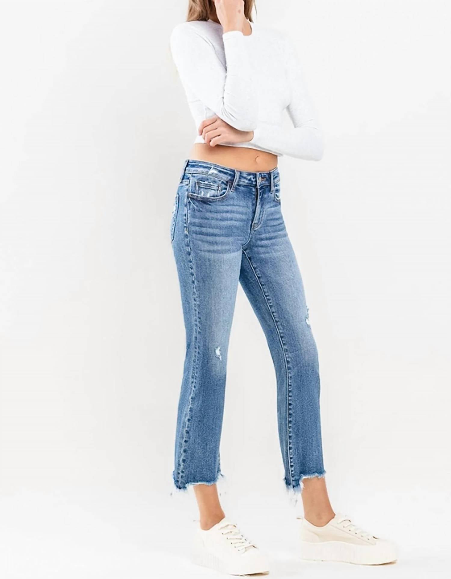 Lovervet - Mid Rise Ankle Bootcut Jeans