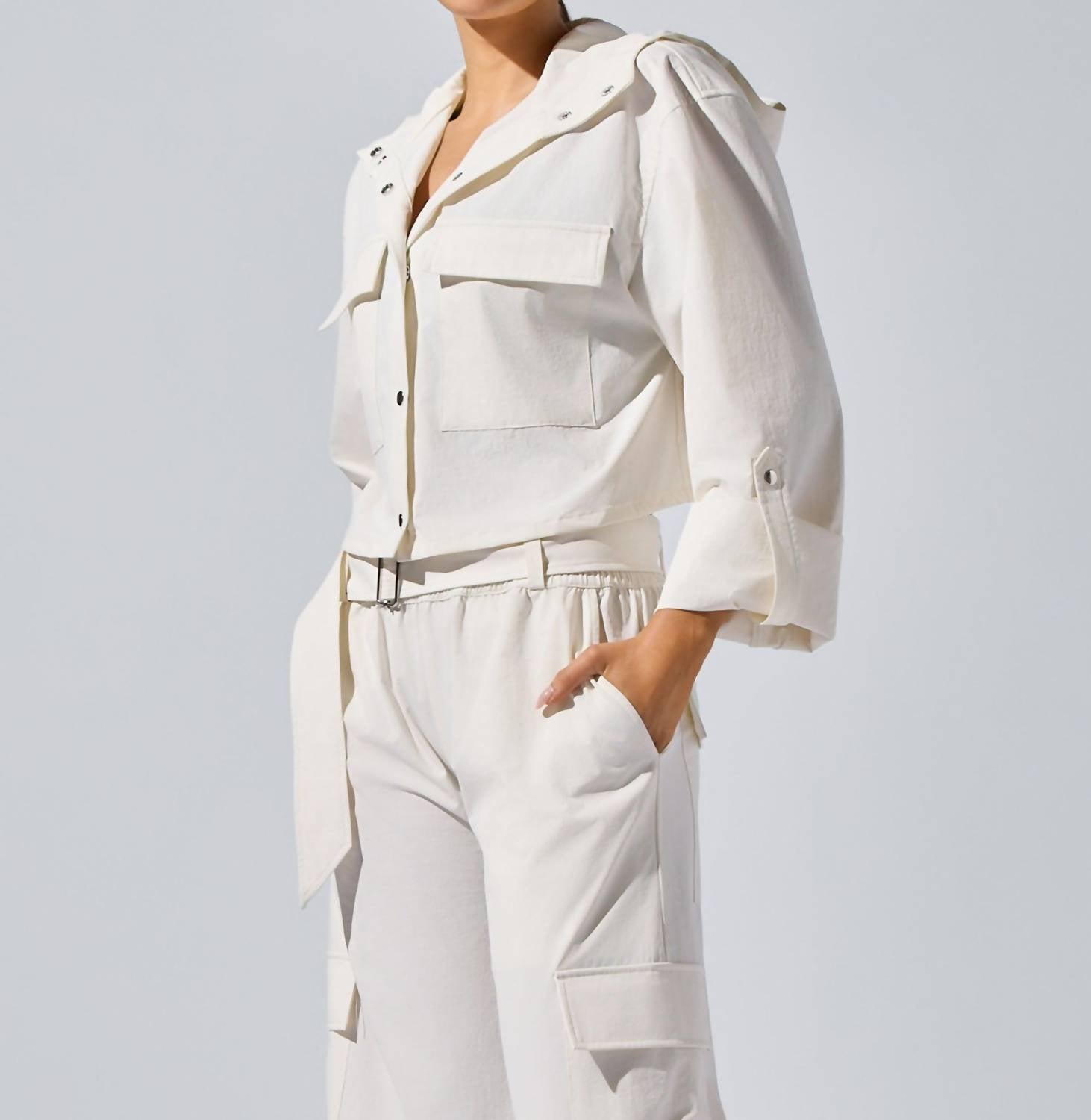 HEROINE SPORT Ava Cropped Jacket in white - women's jacket - view 5
