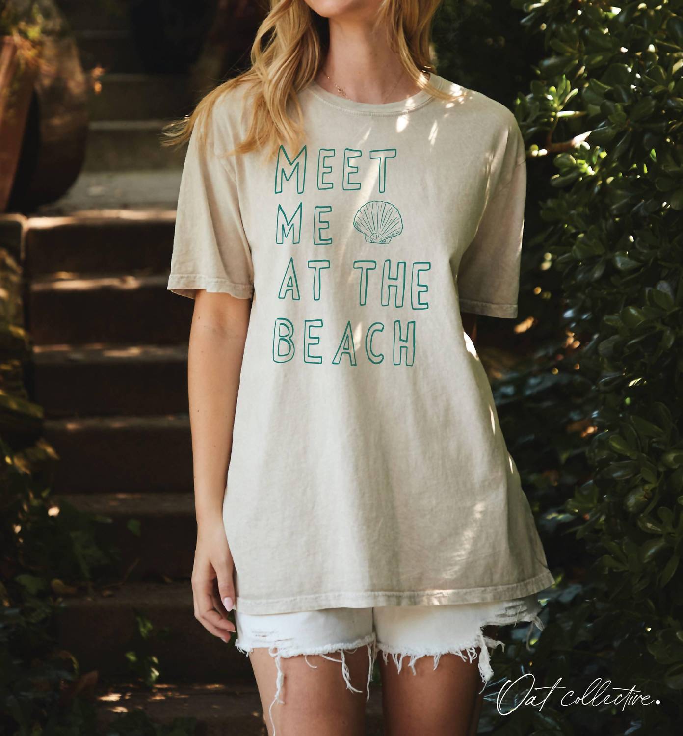 Oat Collective - Women's Meet Me At The Beach Oversized Graphic Top