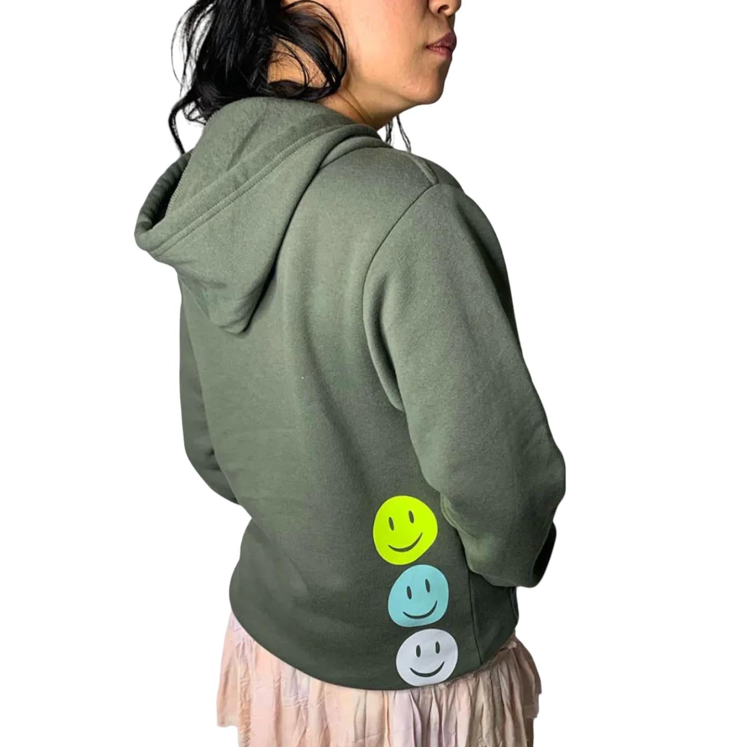 Style Reform - Dotty Hoodie Sweatshirt with Neon Smiles
