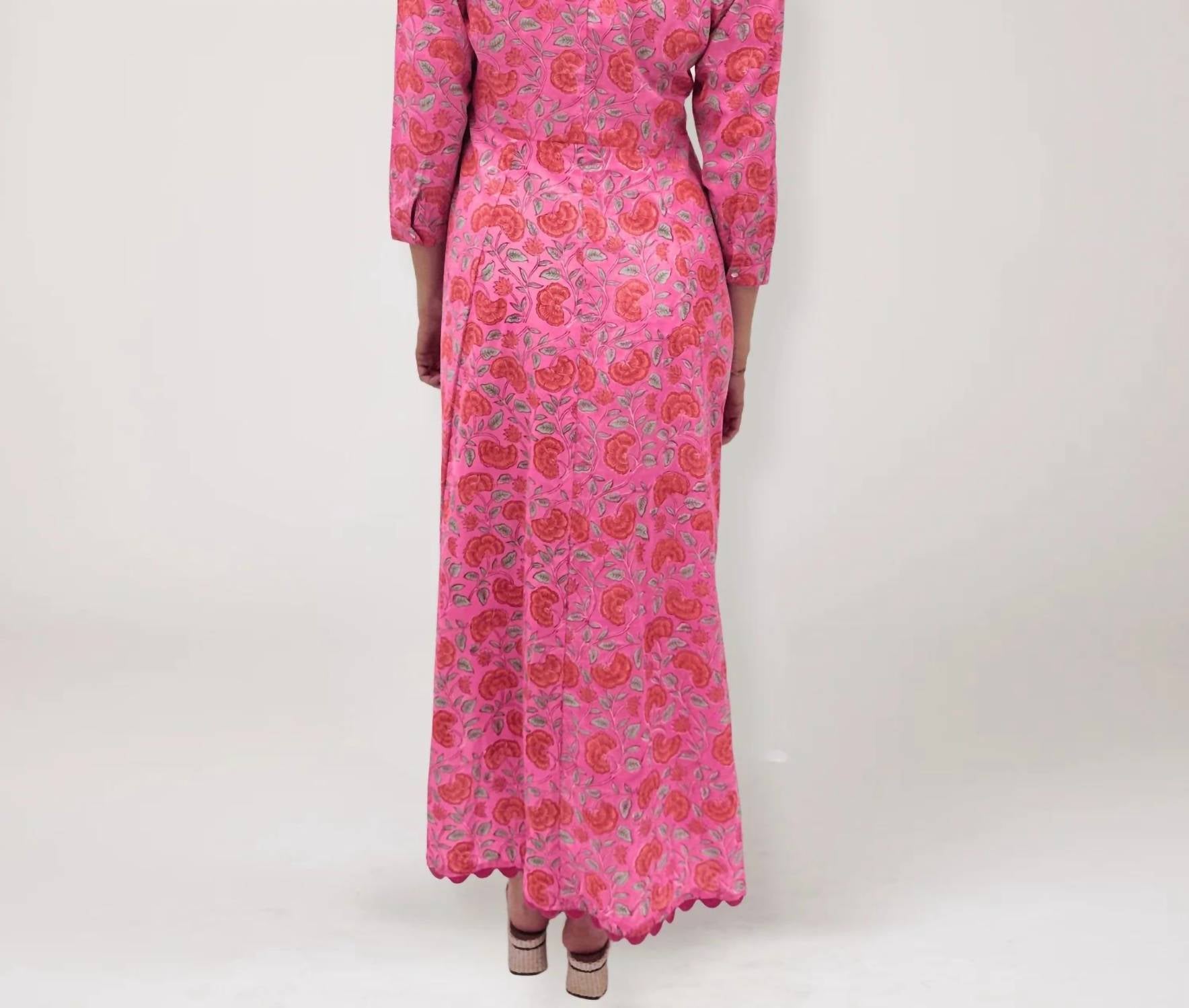 Juliet Dunn - Scalloped Cotton Shirt Midi Dress