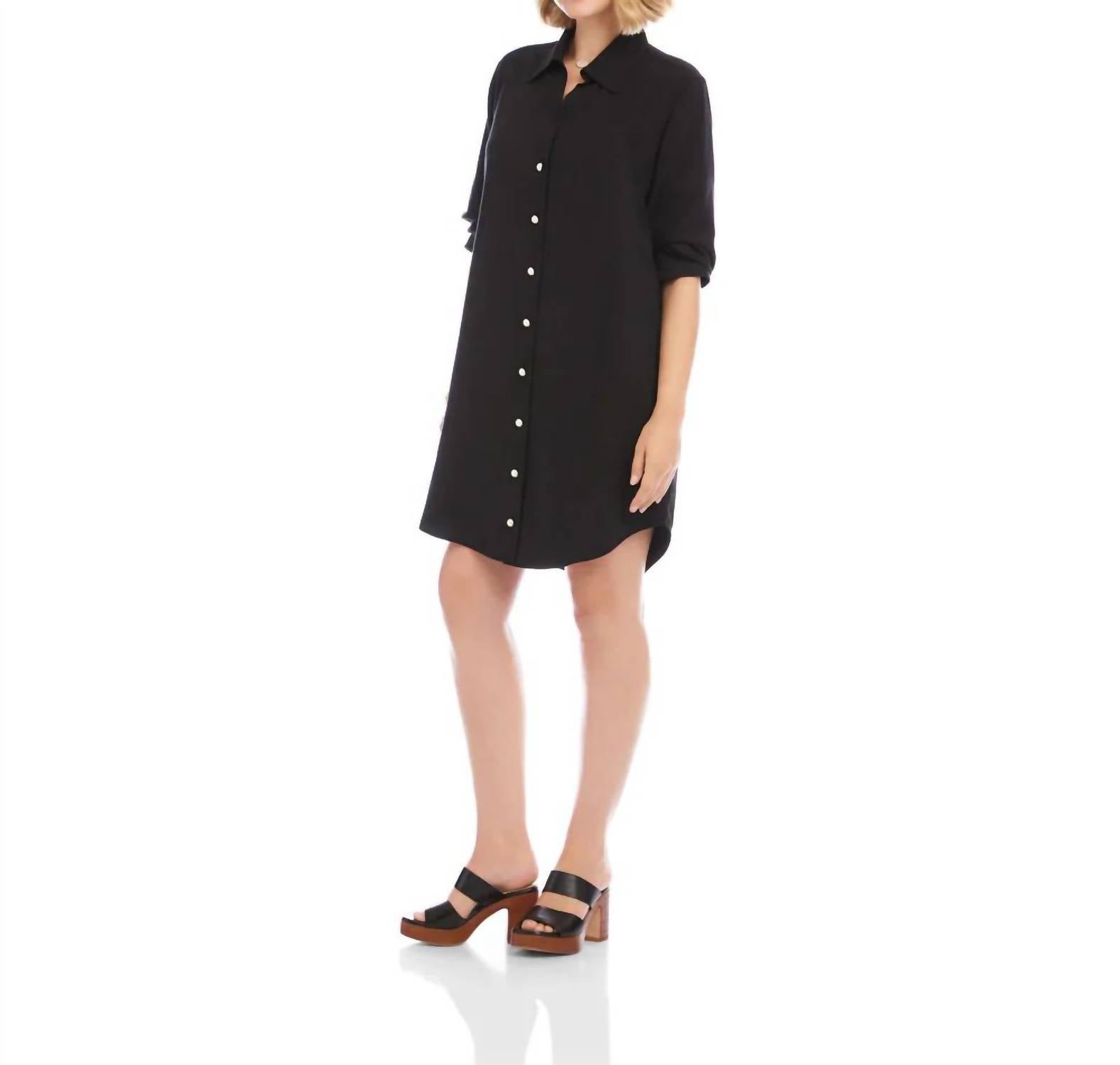 Karen Kane - Riona Ruched Sleeve Shirtdress