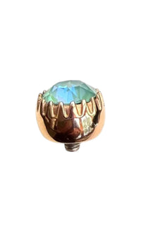 Qudo Women's London Big 10.5mm Jewelry Topper in silky sage delight rose gold - women's jewelry