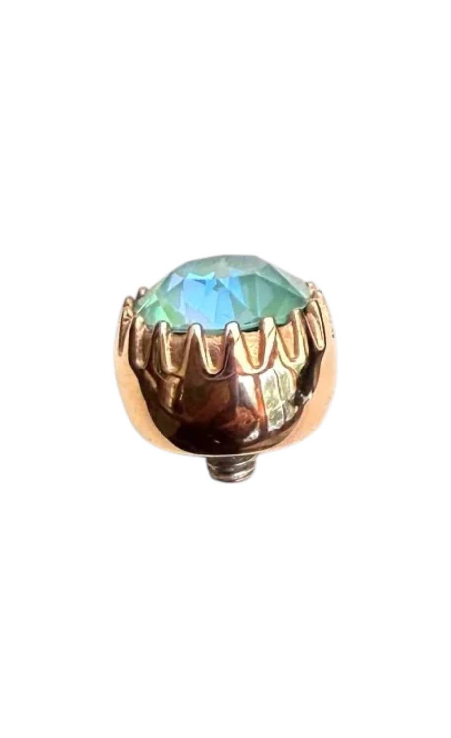Qudo Women's London Big 10.5mm Jewelry Topper in silky sage delight rose gold - women's jewelry