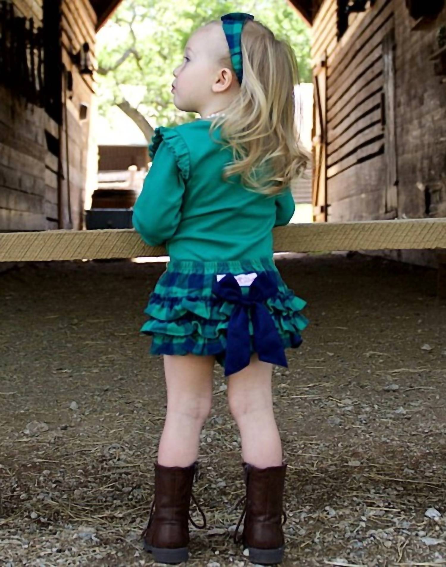 Rufflebutts - BABY GIRLS BUFFALO PLAID DIAPER COVER
