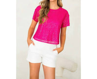 Thml - Sequin Short Sleeve Top