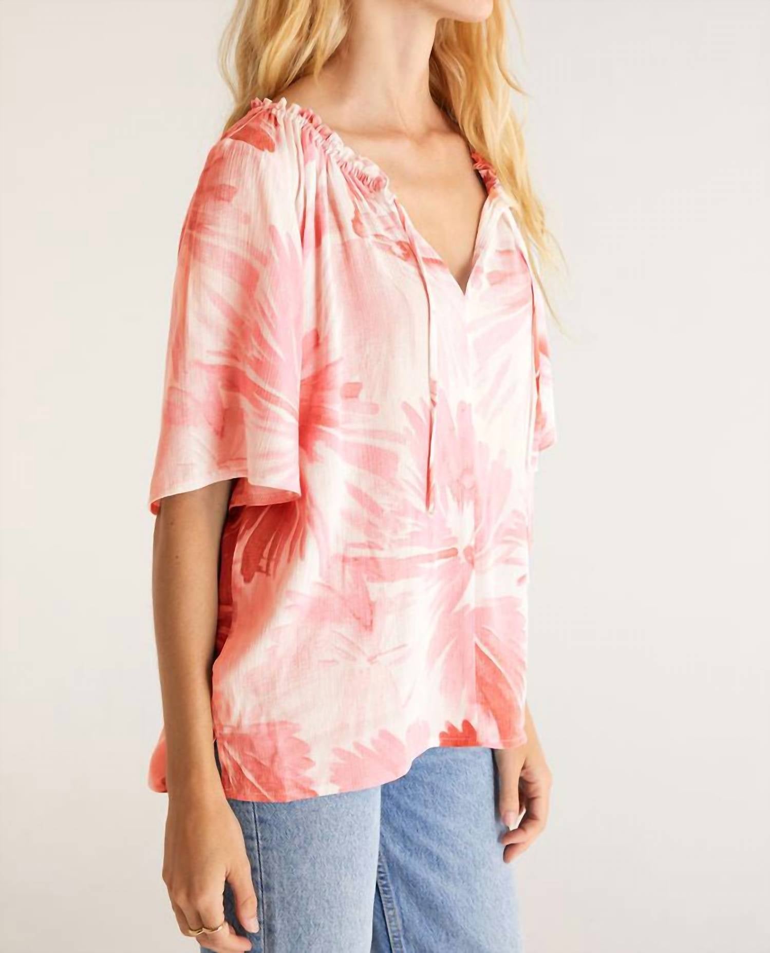Z Supply - Aylin Watercolor Leaf Top