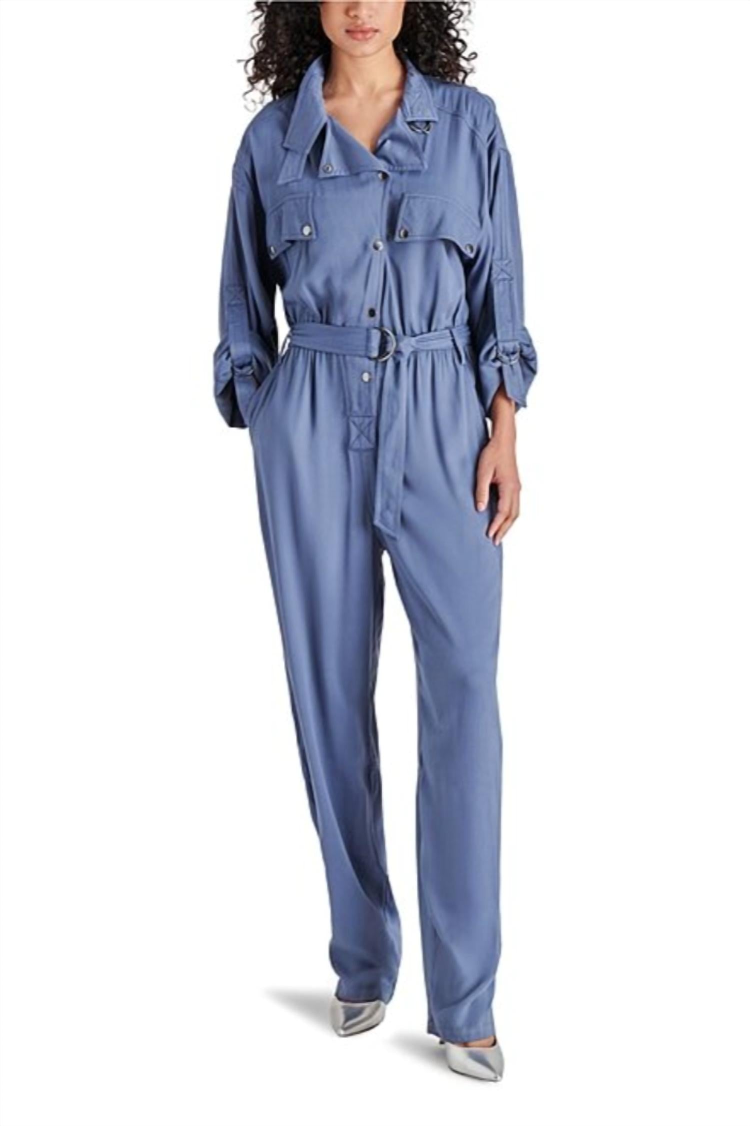 STEVE MADDEN Audio Jumpsuit in light indigo - women's pants