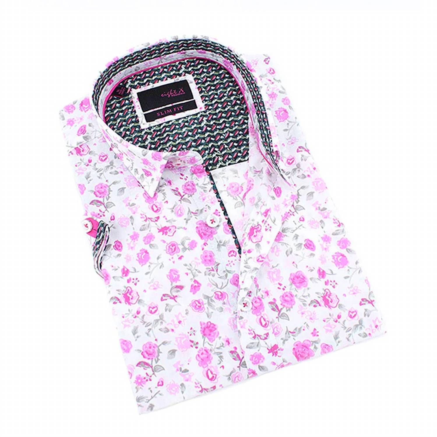 Eight X - Rose Print Short Sleeve Shirt