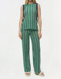 JONATHAN SIMKHAI Melville Knit Top in kelly green stripe - women's tank top
