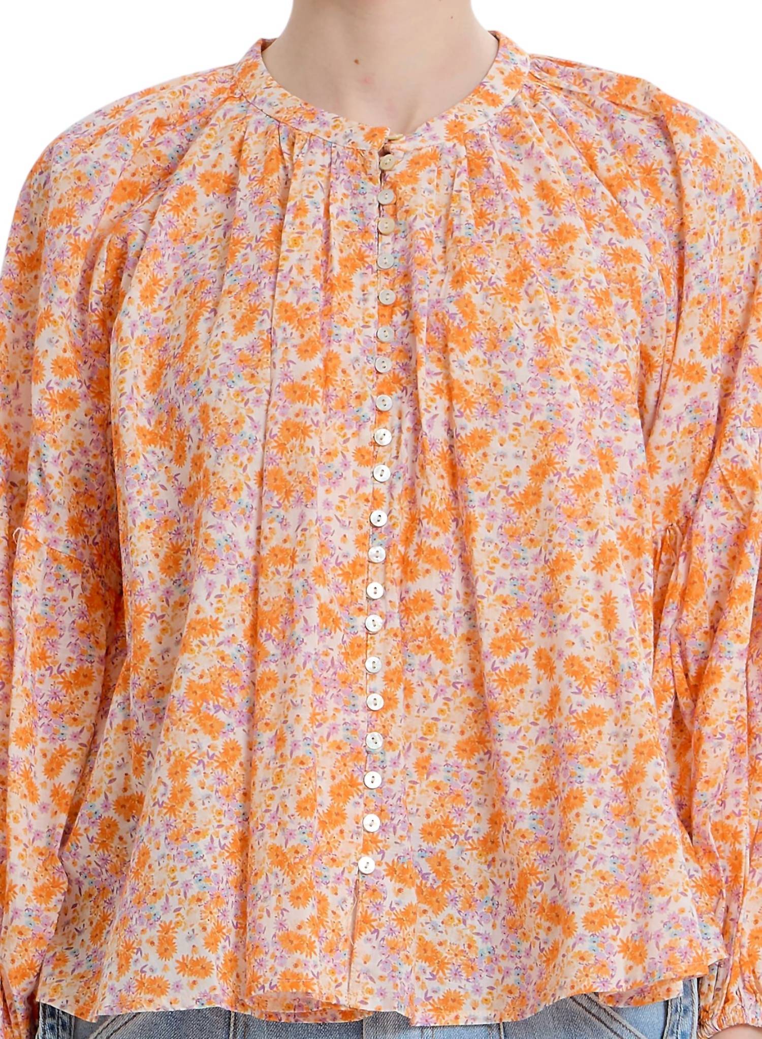 Something Navy - Long Sleeve Flowy Button Up Top