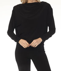 Joseph Ribkoff - High Neck Cowl Back Long Sleeve Top