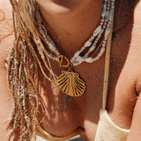 Sccollection - Women's Aqua Shell Necklace