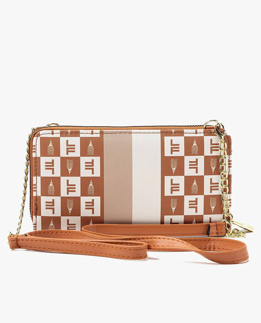 London Fog - Women's Diana Signature Double Zip Crossbody Bag And Wallet Combo