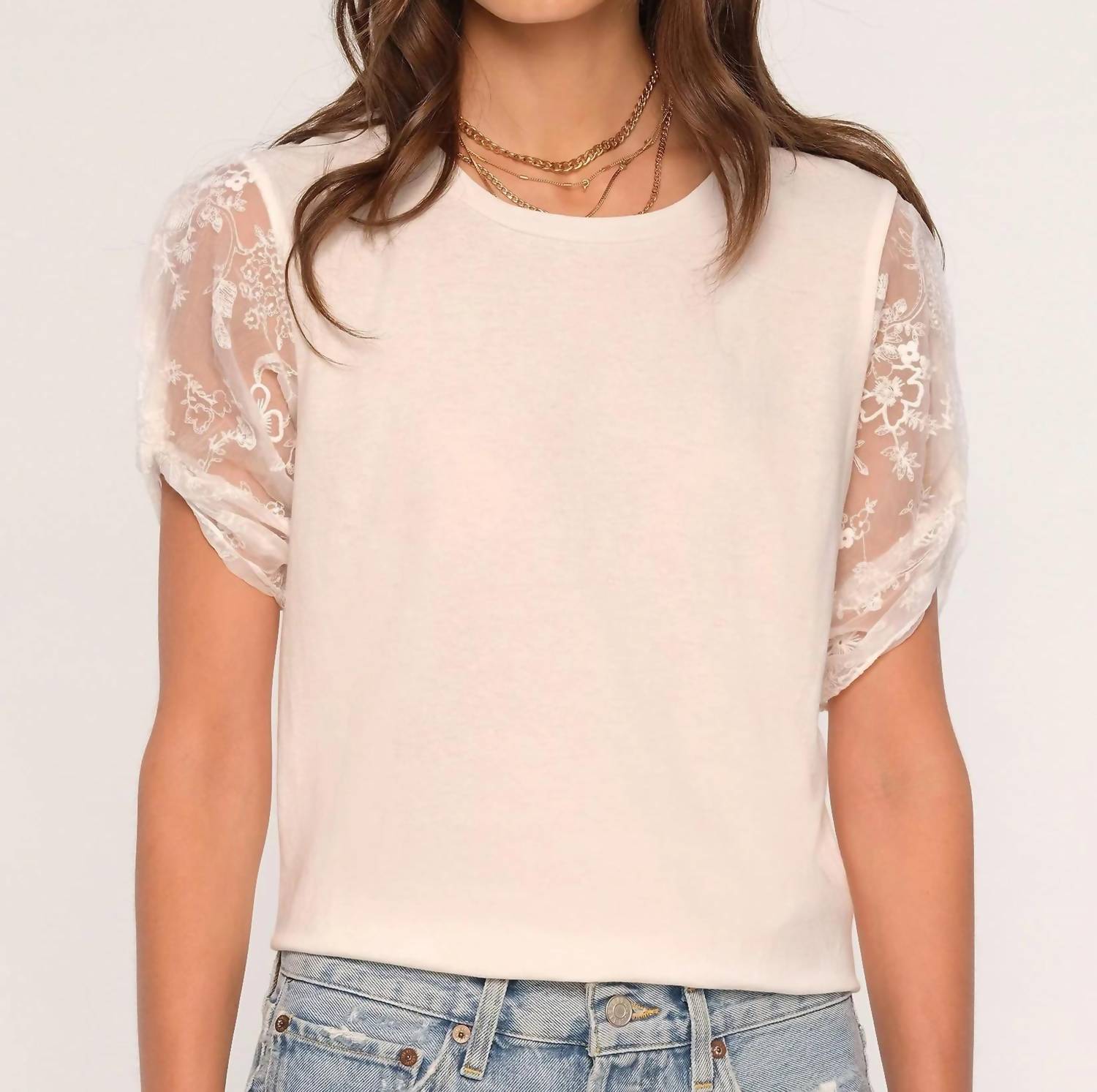 Heartloom - Caron Lace Sleeve Top