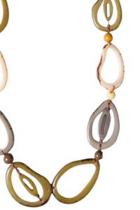 Tagua Jewelry Women's Emily Necklace in olive combo - women's jewelry - detail view