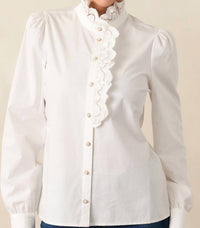 Prosperina - Madison White Ruffle Cotton Top