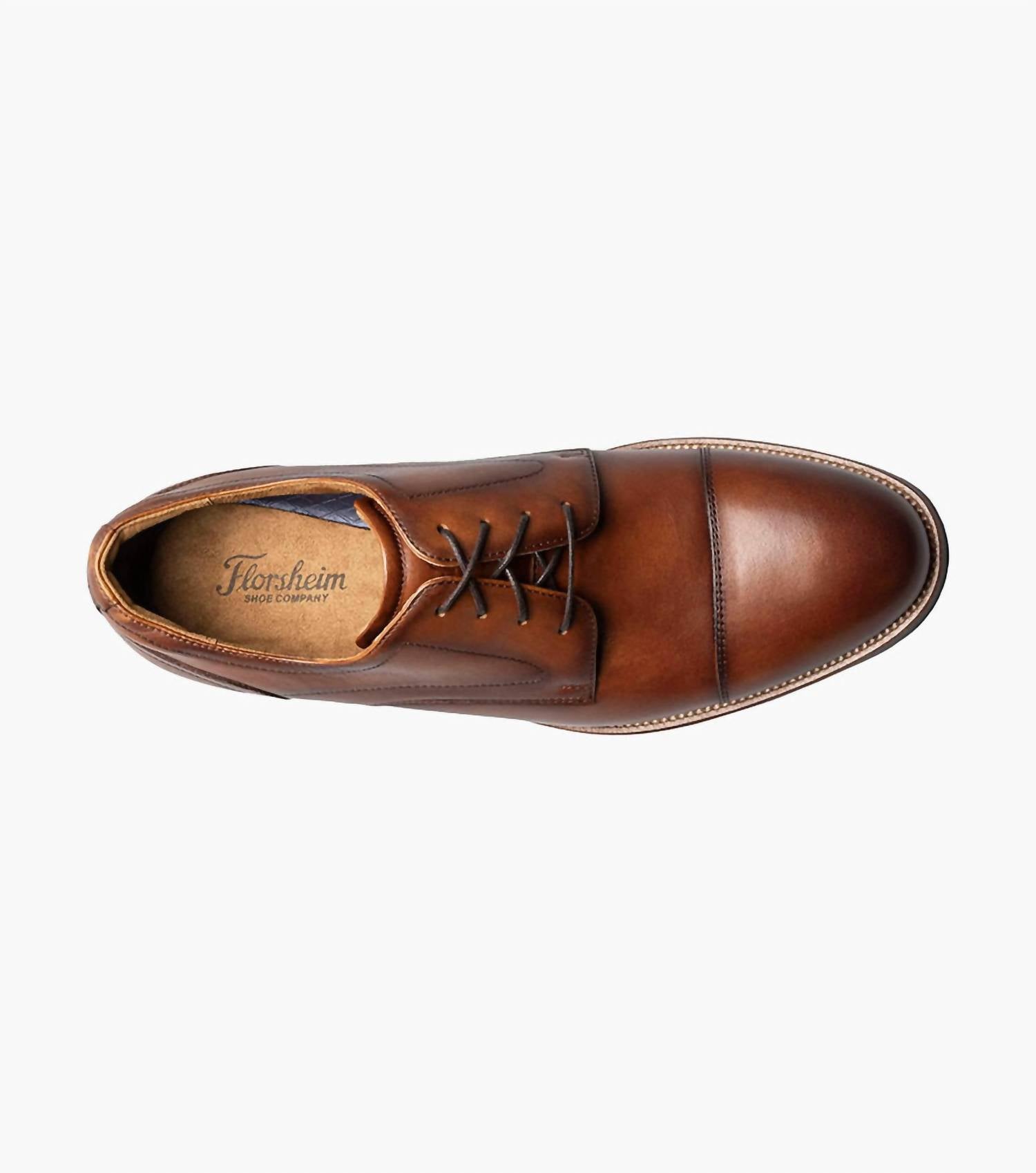 Florsheim Men's Rucci Cap Toe Oxford Shoes in cognac - men's shoe - alternate view