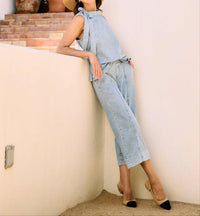 Fdj - Sleeveless Bow Neck Top
