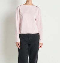 Nation LTD Rochelle Boatneck Tee in blush - women's long sleeve top