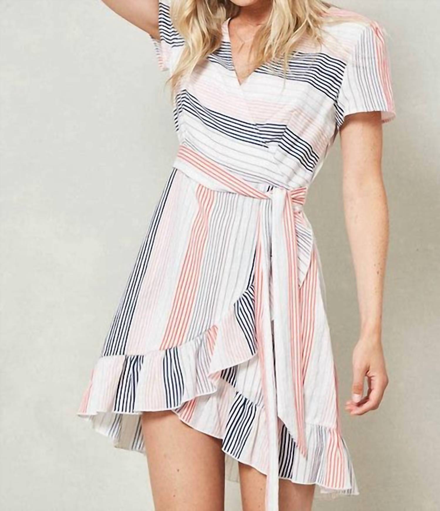 Promesa - Striped Wrap Mini Dress