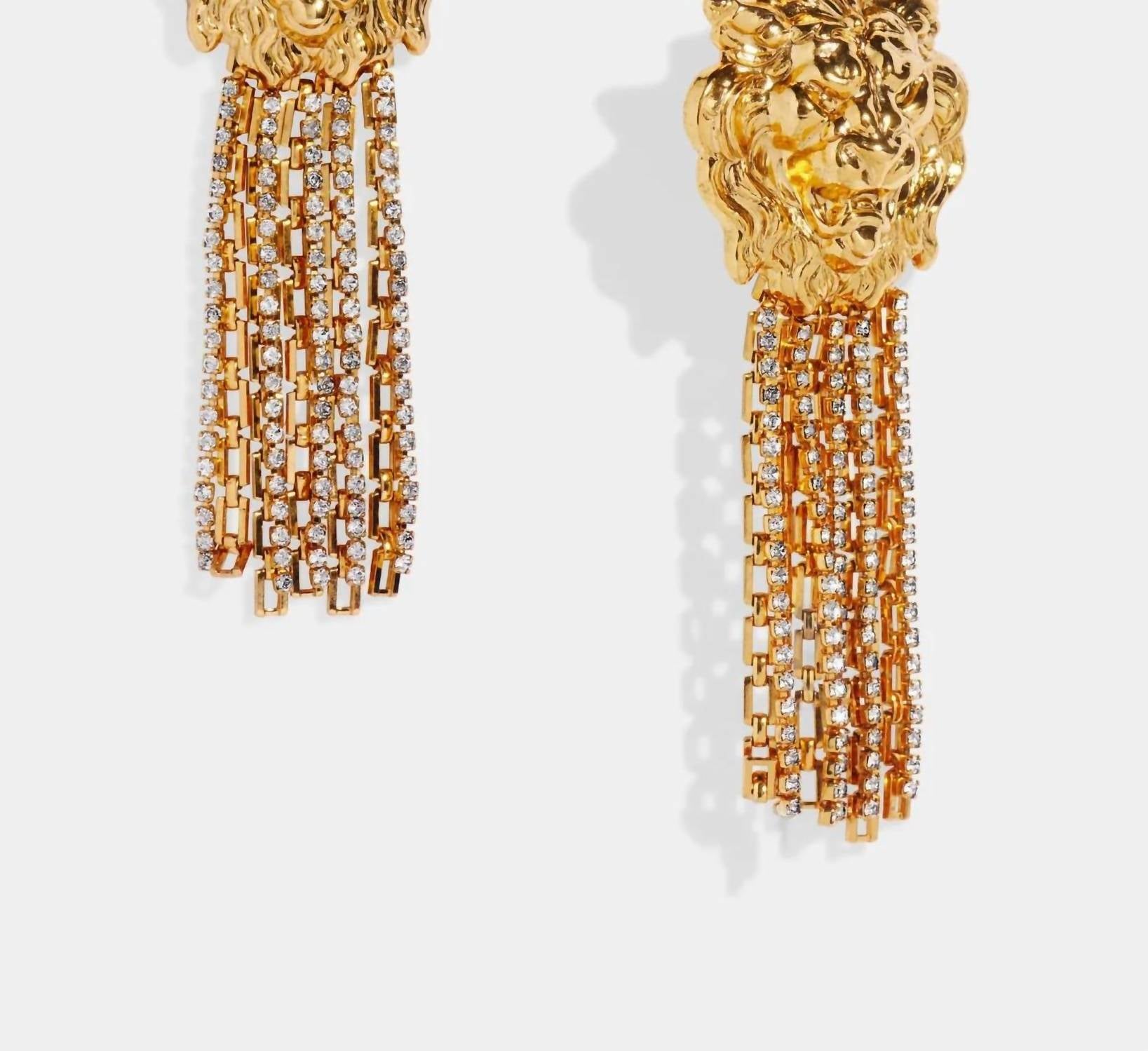 Nicole Romano - Women's Borgia Lion Head & Fringe Earring