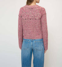 Central Park West - Parker Marled Collard Cardigan Sweater Top