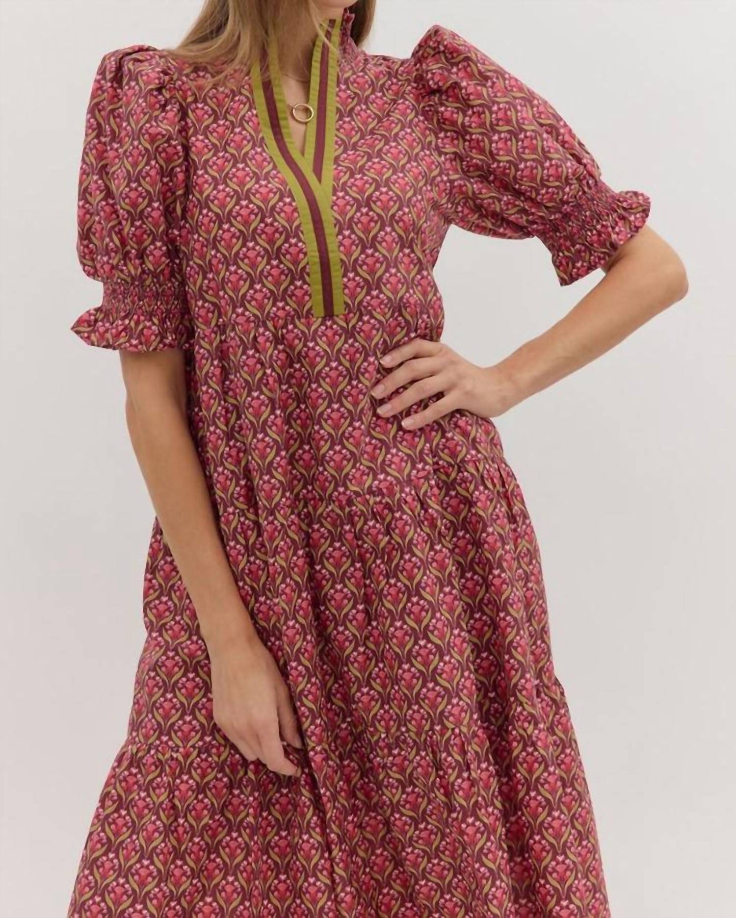 Entro - Botanical Midi Dress