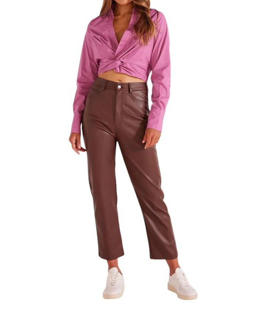 Minkpink - LANI FAUX LEATHER PANT