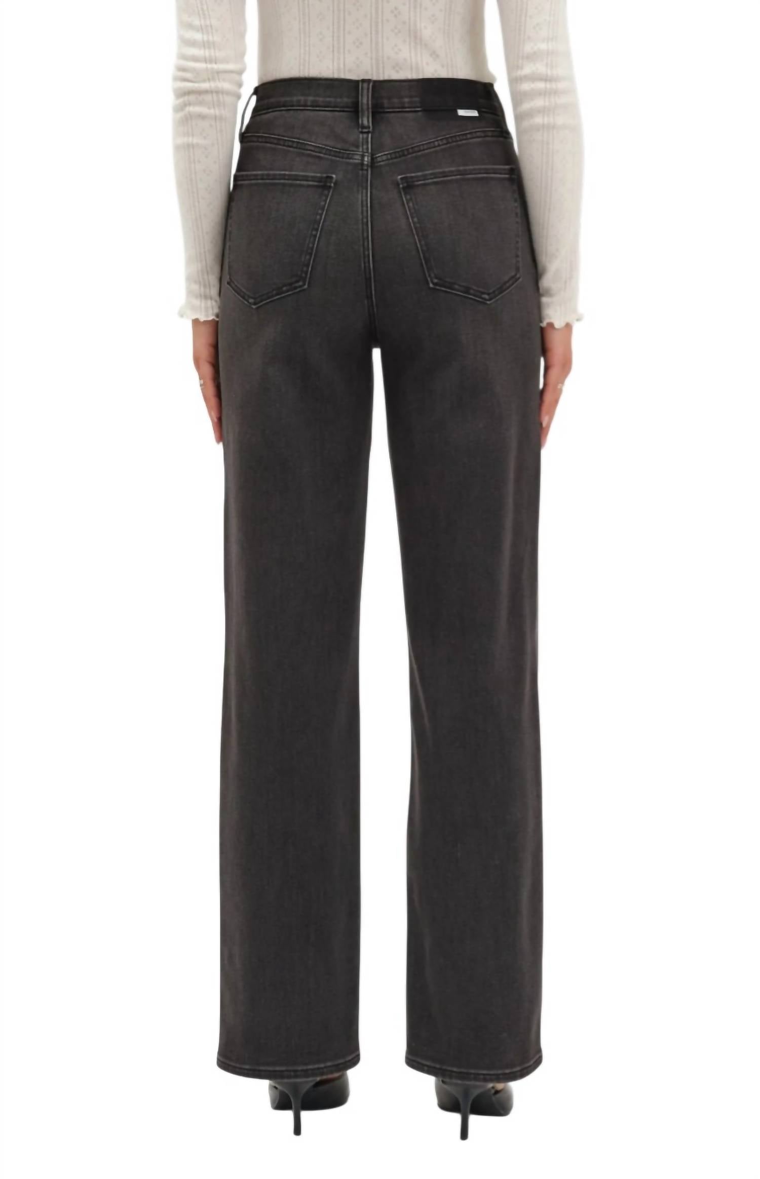 DAZE City Straight Leg Jeans in black double dip - women's jeans - alternate view