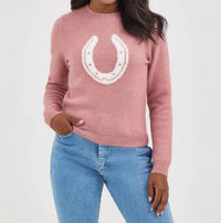 Wrangler Horseshoe Crewneck Sweater in pink - women's sweater