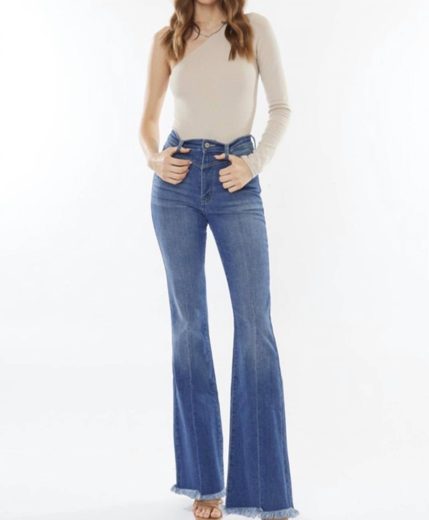 Kancan - High Rise Flare Leg Jeans