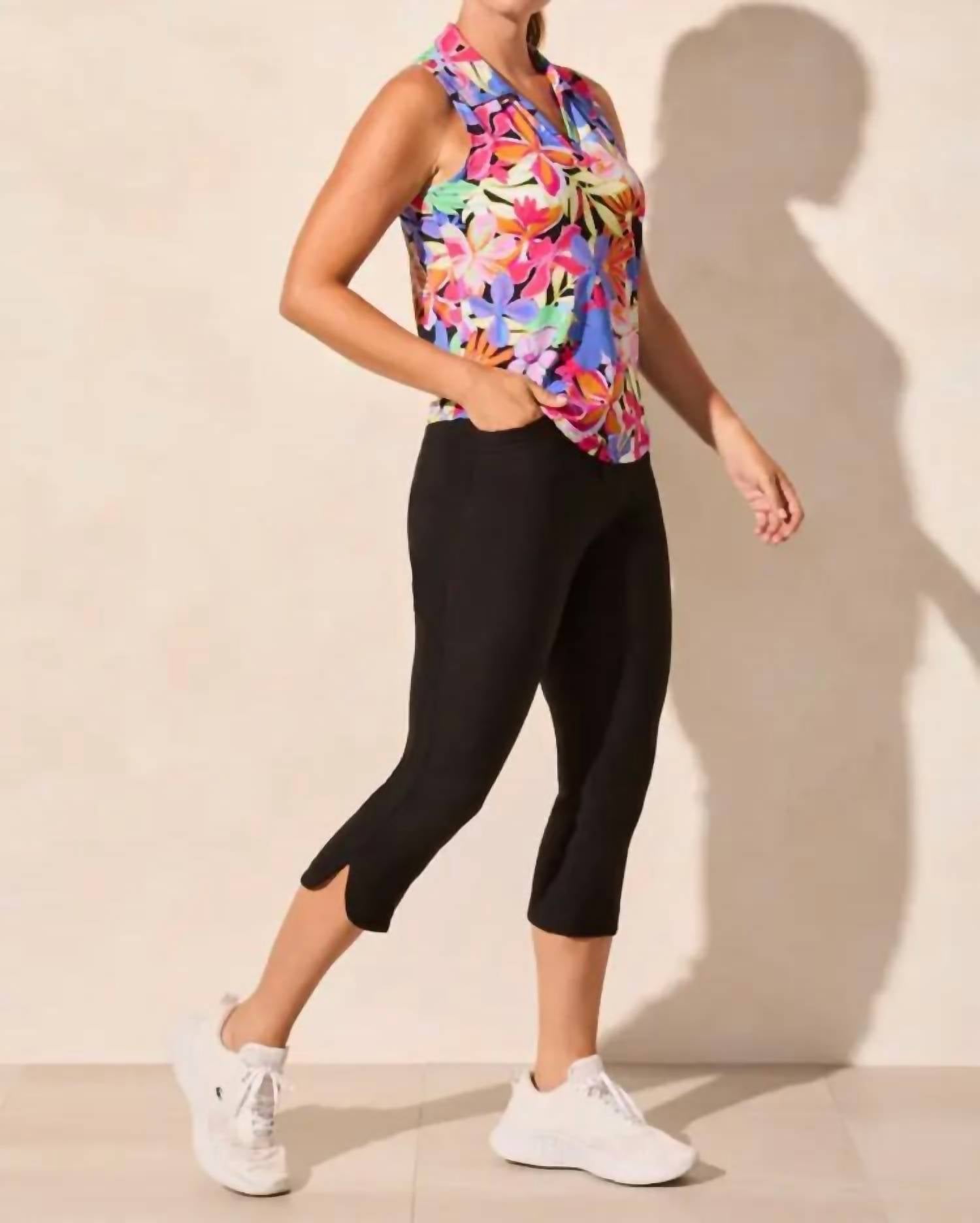 Tribal - Sleeveless Polo Top With Shirttail
