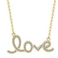 Harper & Jewels Women's Dainty Cubic Zirconia Love Necklace in gold - women's jewelry
