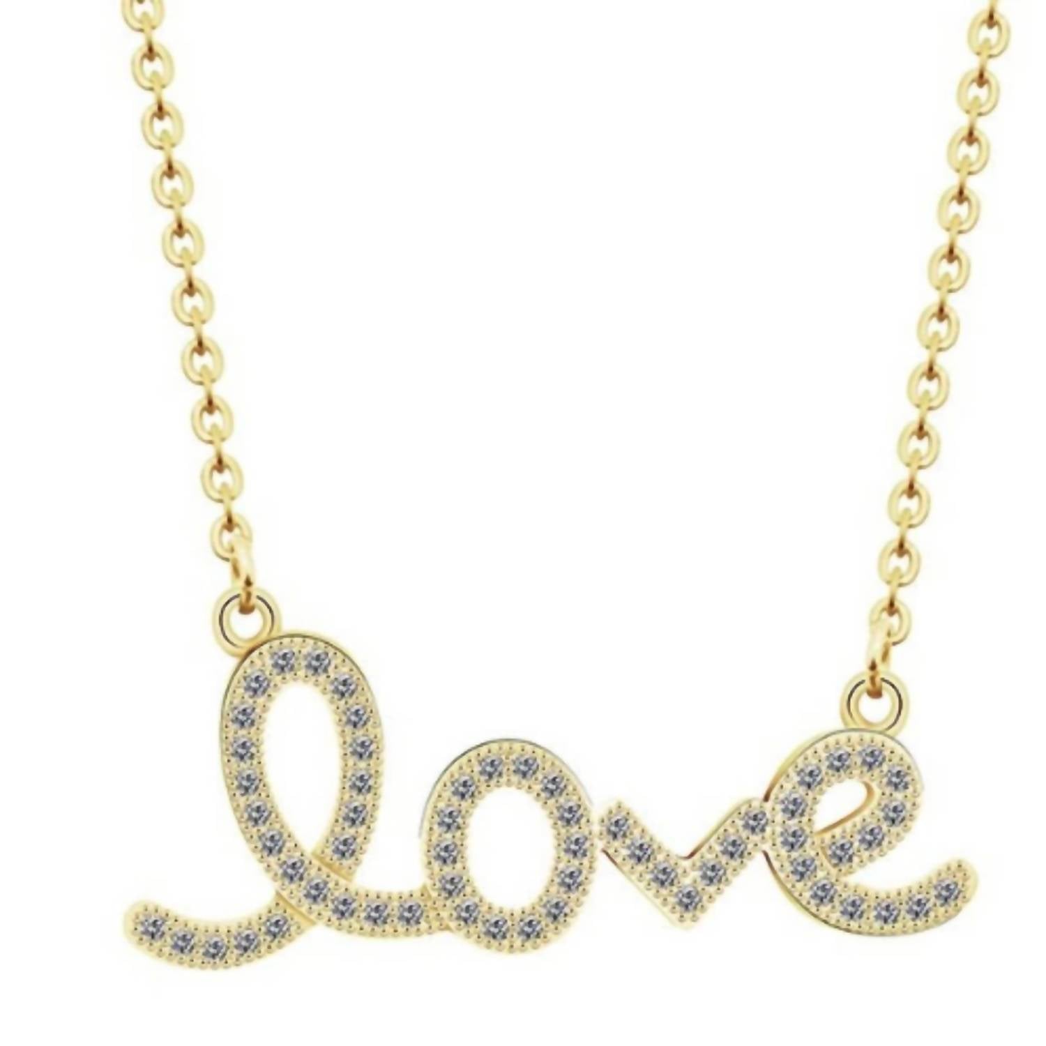 Harper & Jewels Women's Dainty Cubic Zirconia Love Necklace in gold - women's jewelry