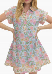 entro Valeria Mini Dress in light blue - women's dress - alternate view