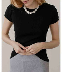 Donni. - Pointelle Baby Tee