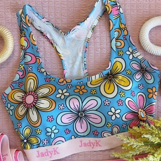 Jadyk - Women's Colorful Retro Floral Arya Bralette Spring
