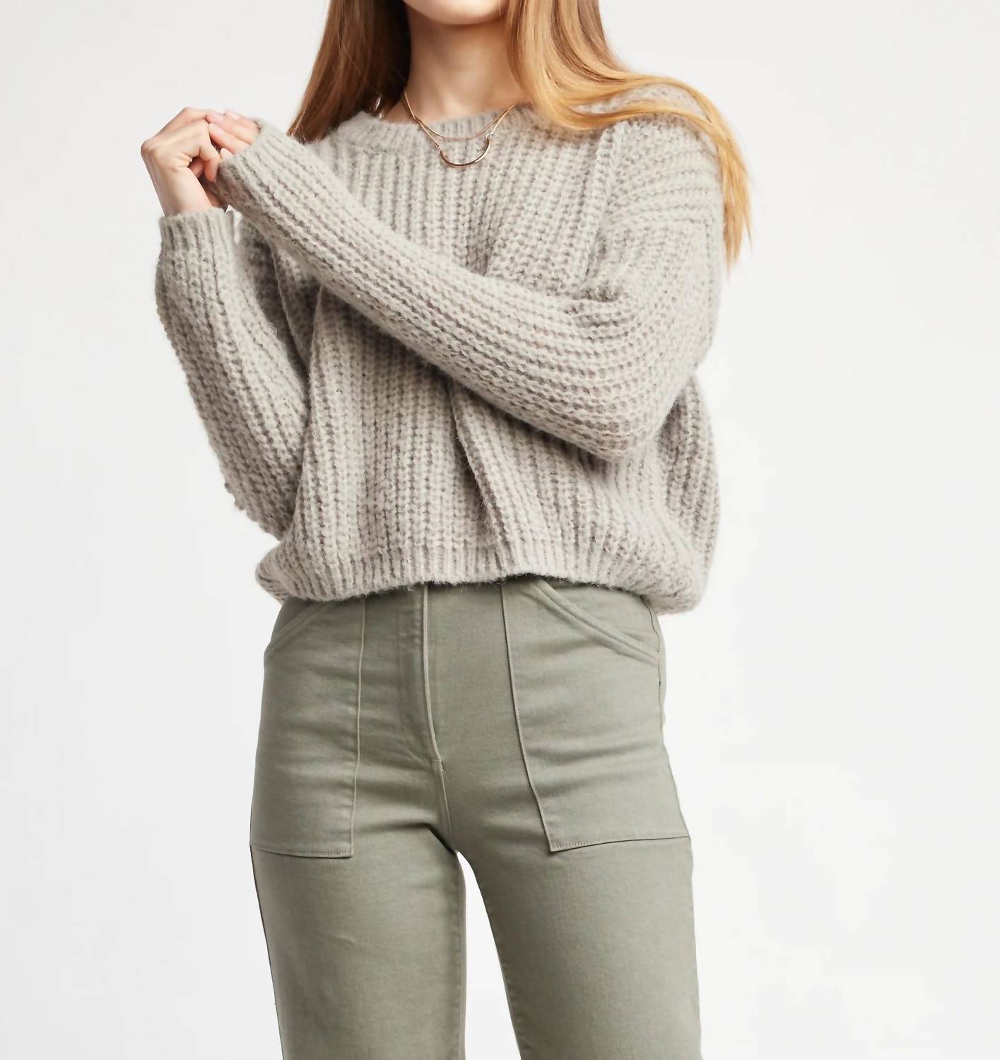 Self Contrast - Darla Chunky Cropped Sweater