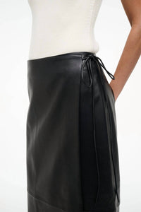 Staud - Roman Leather Wrap Skirt
