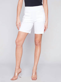 CHARLIE B Women's High Waist Short in white x - women's shorts