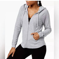 CALVIN KLEIN Zip-up Hoodie in gray - women's top