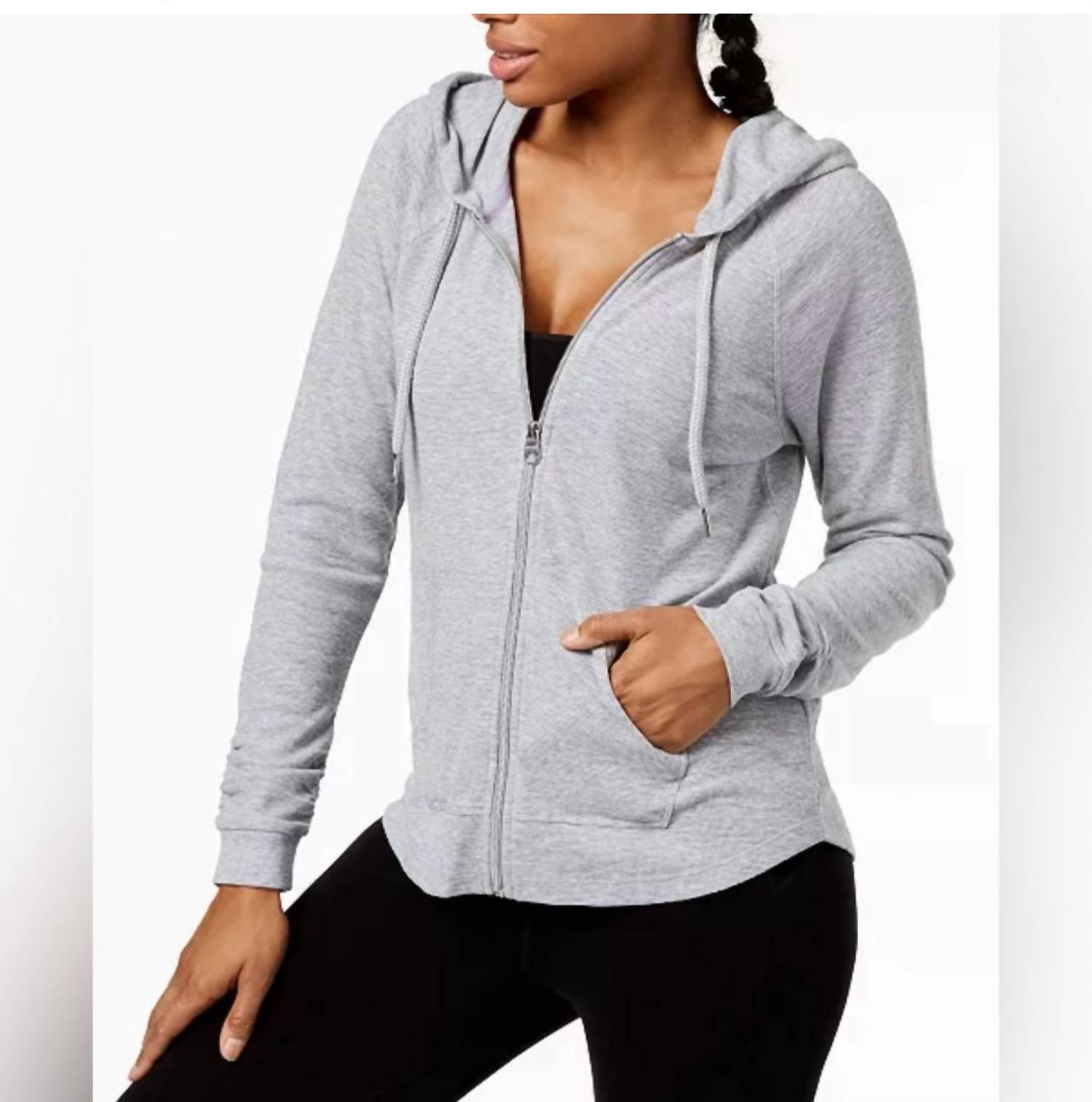CALVIN KLEIN Zip-up Hoodie in gray - women's top