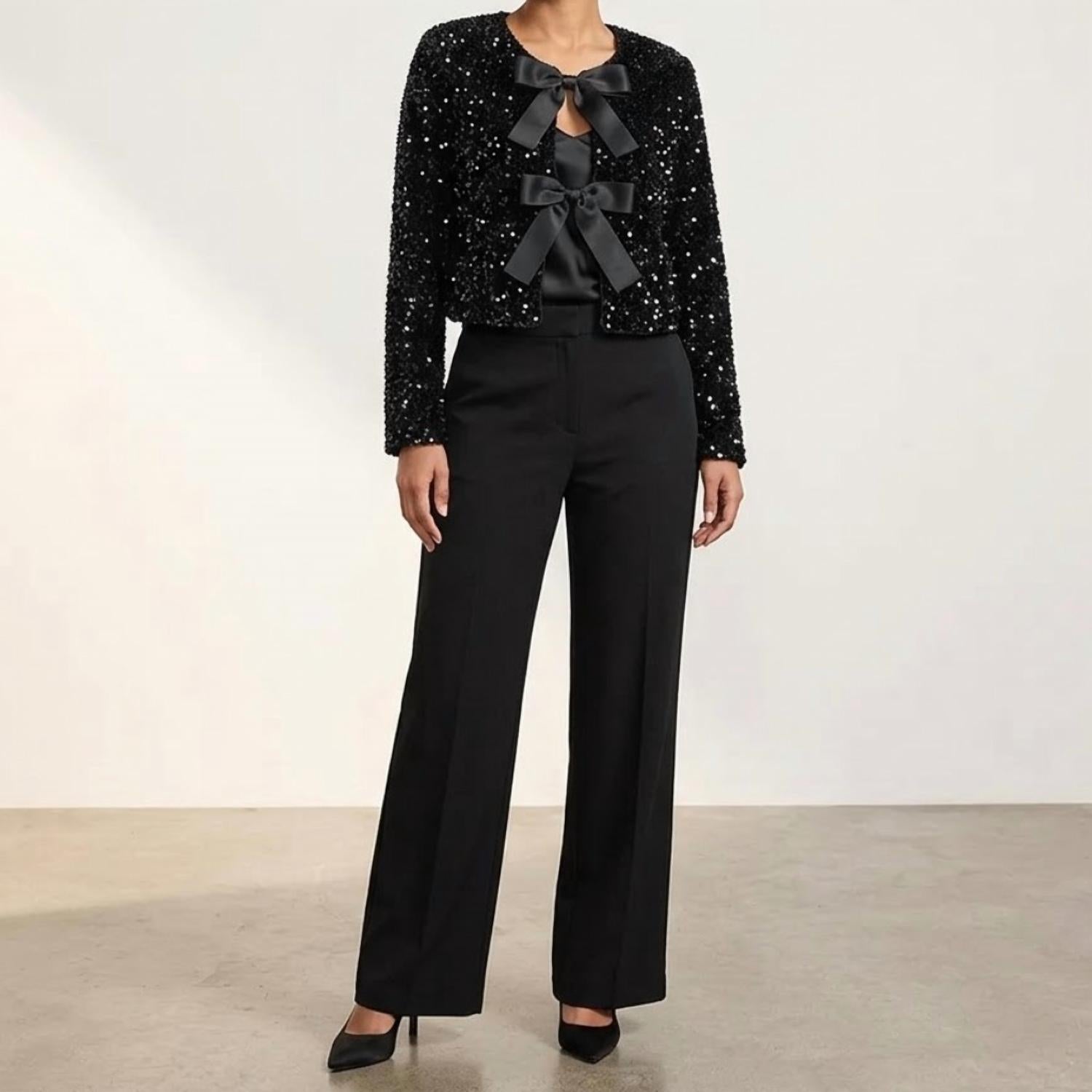 The Burgess Collection - Britt Sequin Cropped Jacket