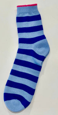 Jumper1234 Women's Tipped Stripe Socks in blue - women's accessory