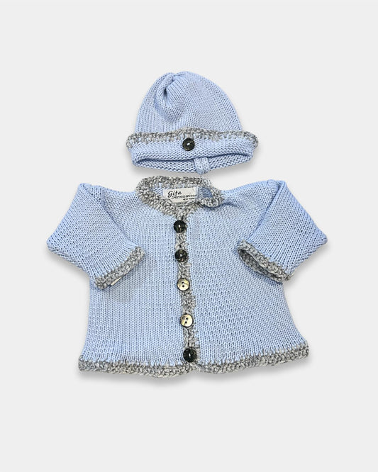 Gita - Boy's 2pc Cotton Sweater With Chenille Trim