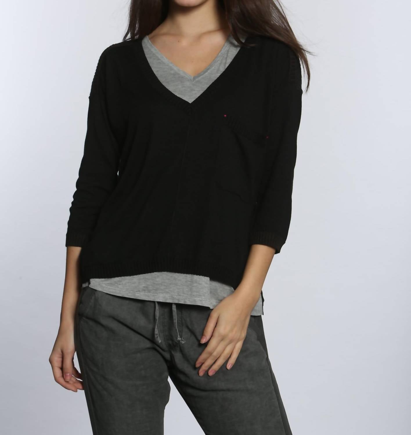 Label+Thread - Women's Rib Back V Neck Top