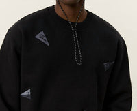 Les Deux Men's Flag Long Sleeve Sweatshirt in black - men's shirt - detail view