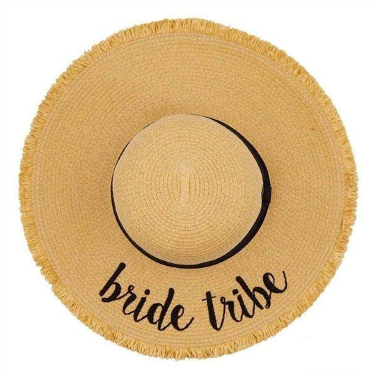 C.C - Women's Paper Weaved Crushable Beach Embroidered Quote Floppy Brim Sun Hat